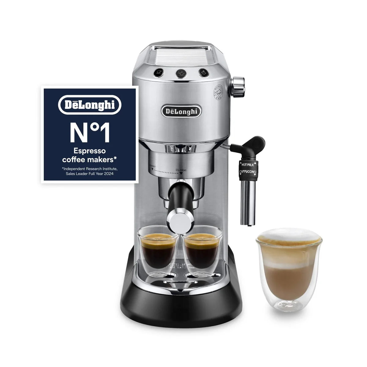 De’Longhi Dedica Manual Espresso Machine, Silver - EC685