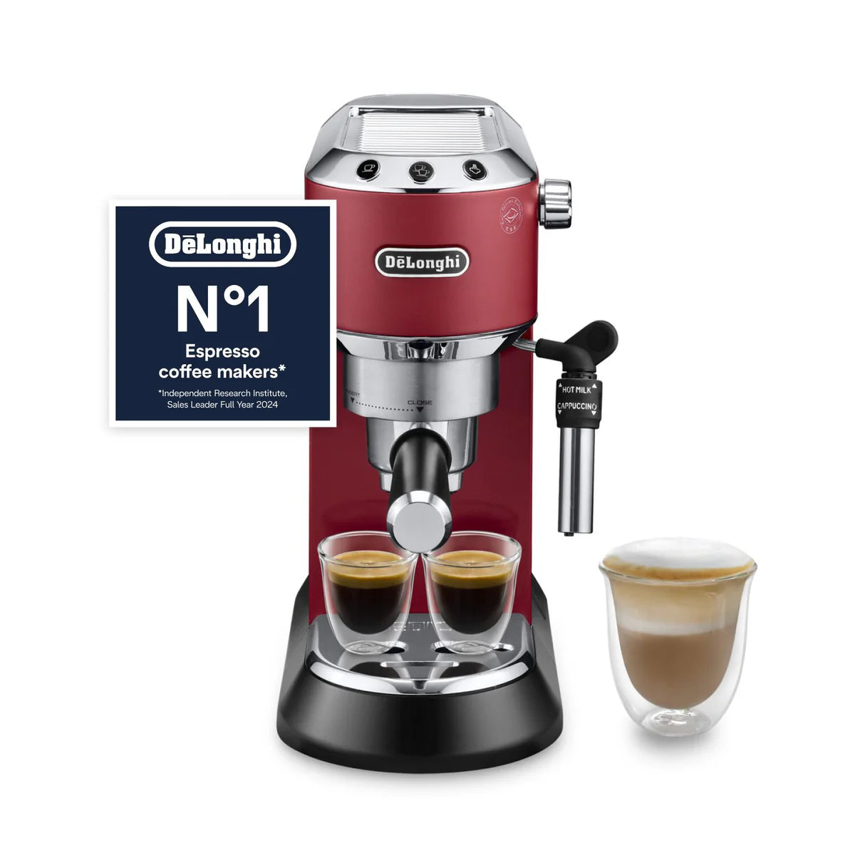 De’Longhi Dedica Manual Espresso Machine, Red - EC685